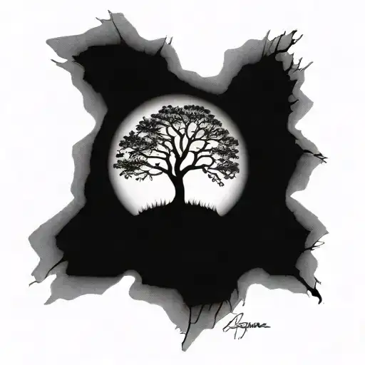 A Tree Tattoo That Represents Freedom Adventure And Enjoying Life