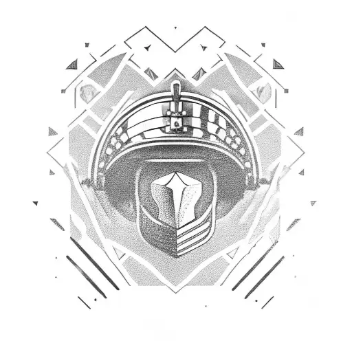 A Military Helmet Surrounded By Laurel Leaves