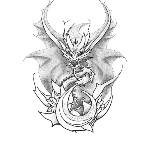 Dragon Flash With Some Flowers Few Detail