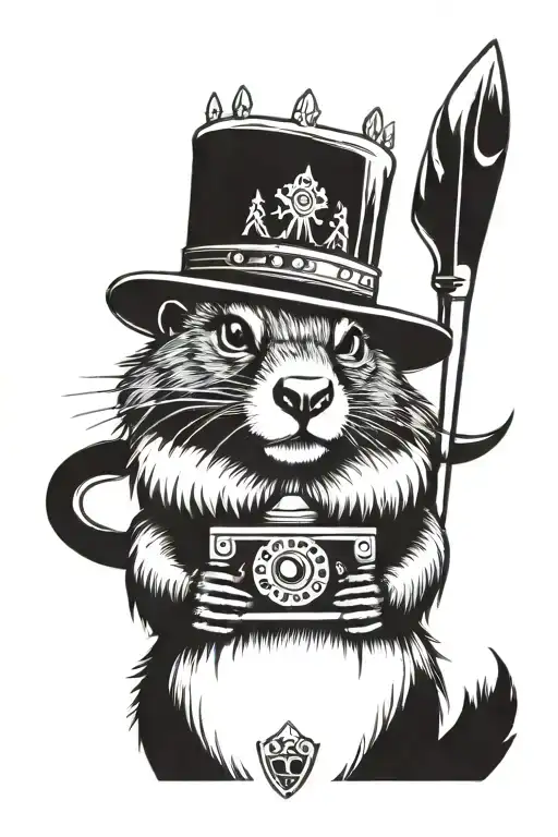 Crosse Eye Marmot Holding Snowboard Trophy With Crown On Her Head