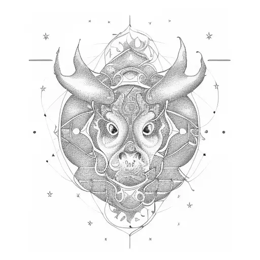 An Intricate Water-themed Zodiac Constellation Incorporating The Client's Favorite Orchid