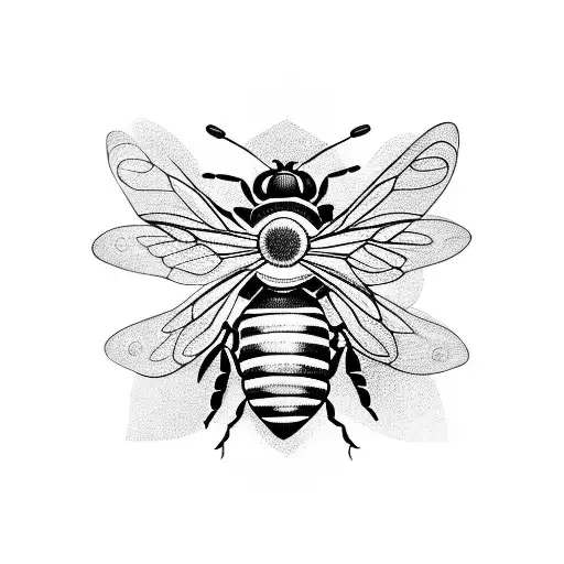 Honey Bee With Mandala Behind