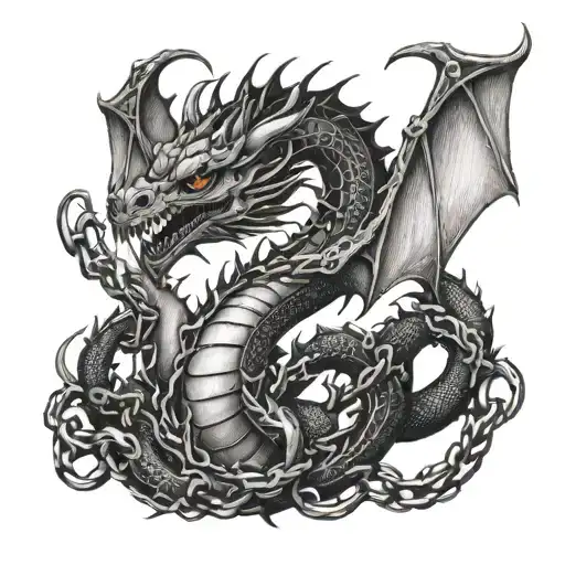 Dragon With Chains