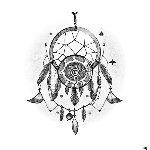 Taurus Head In A Crescent Moon Dream Catcher