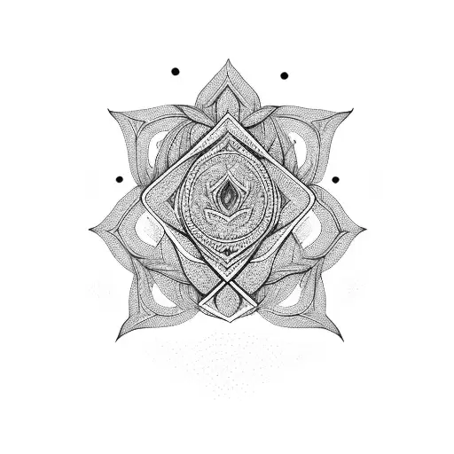 Intricate Geometric Patterns Intertwined With Nature Elements