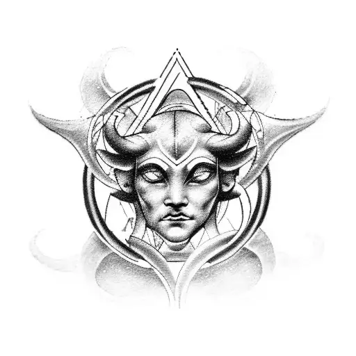 Made A Tattoo On The Astrological Sign Gemini Representing Also The Angel And Demon Side