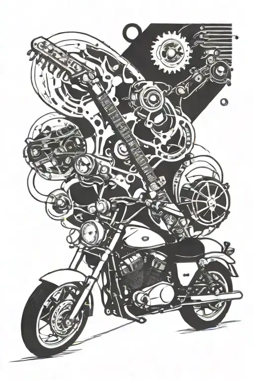 Incorporate A Guitar And Motorcycle Into A Unique Design