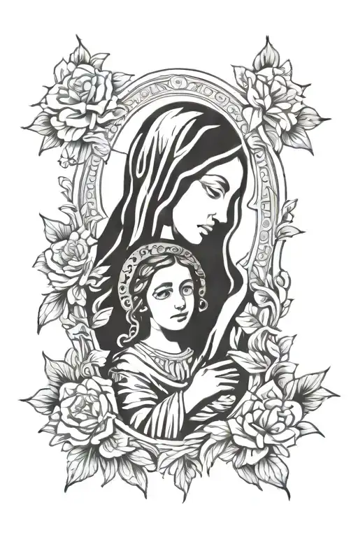 Virgen Mary And Jesus