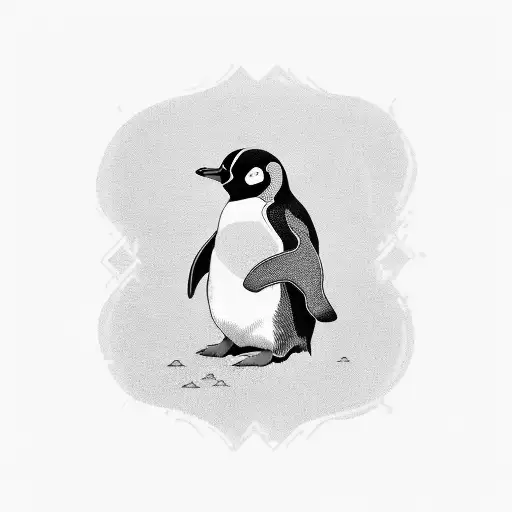 Penguin Wearing A Monk Robe