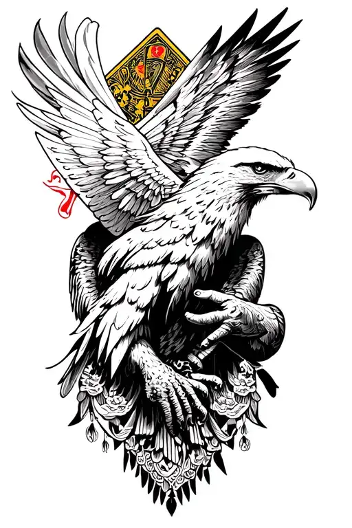 Eagle Holding Cards