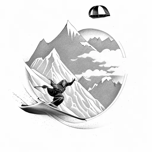 A Kitesurfer Catching Big Air Over A Mountain Peak