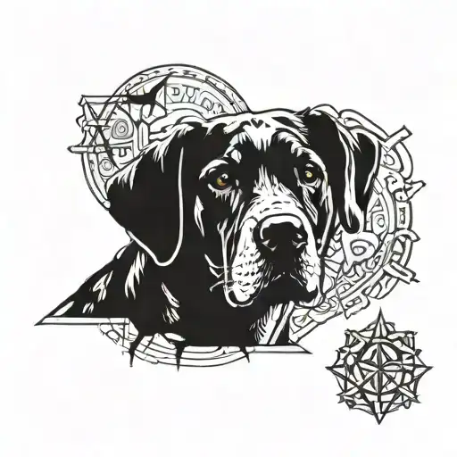 Dog And Writings Incorporating Elements
