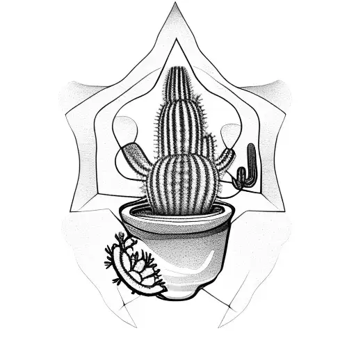 Horse Shoe With Cacti And Flowers