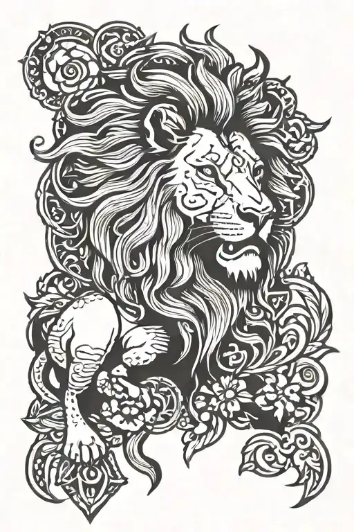 Lion With Dutch Heritage Symbols