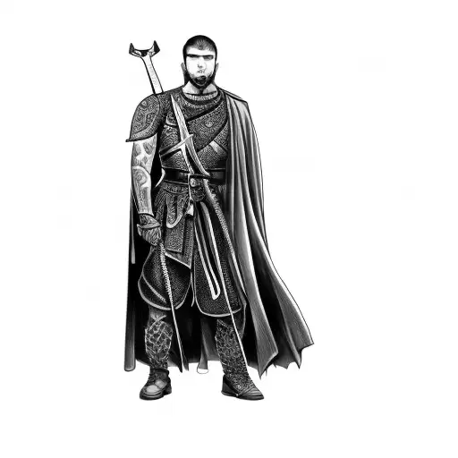 A Man Holding A Sword