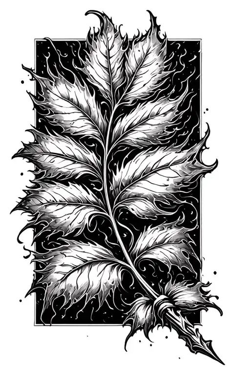 A Leaf That Is Blowing In The Wind Being Pierced By A Spear