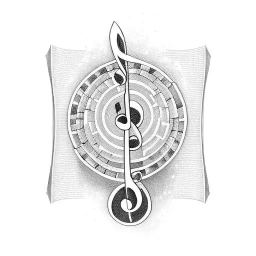 A Musical Note Intertwined With A Book