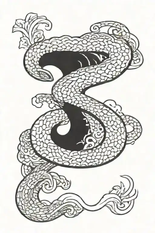 Ouroboros And Aquarius Wave Sign