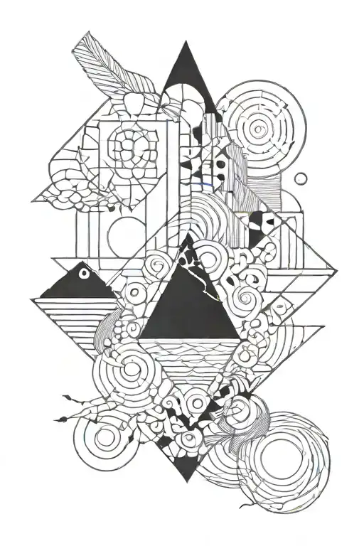 Incorporate Creative Design Elements Into A Blackwork Tattoo Inspired By Abstract Art