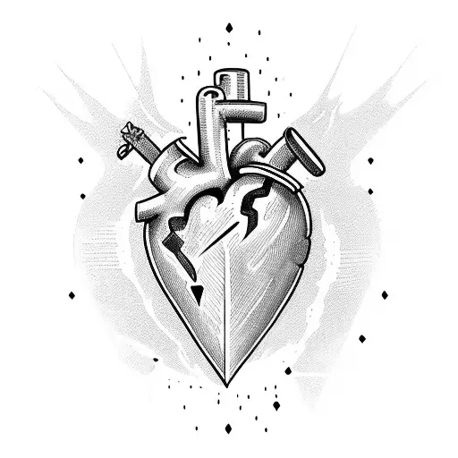 A Heart With Multiple Stabbing Wounds A With A Dagger Just One Cm Stabbing It