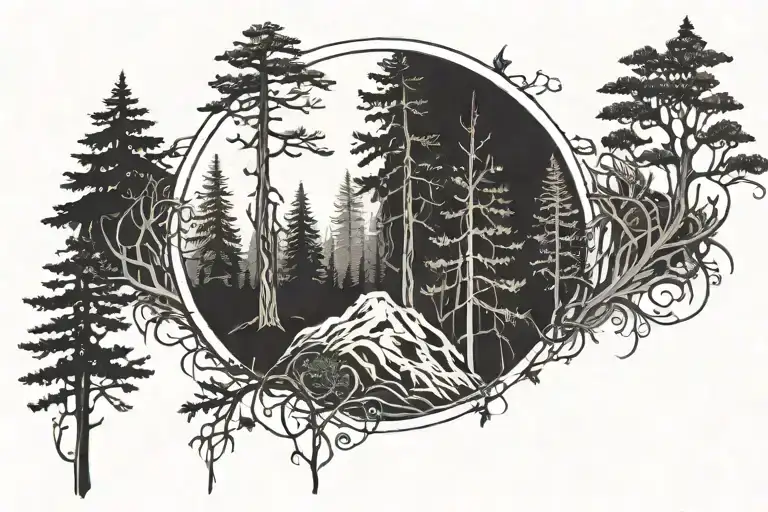 Forest Blackout Symmetrical Design