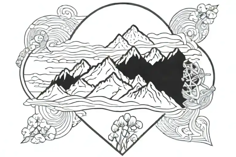 Mountain Range Symmetrical Design