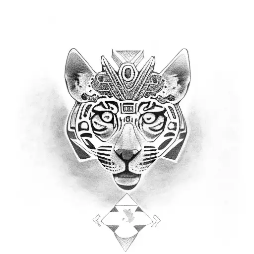 Mayan-inspired Jaguar Playing A Sport