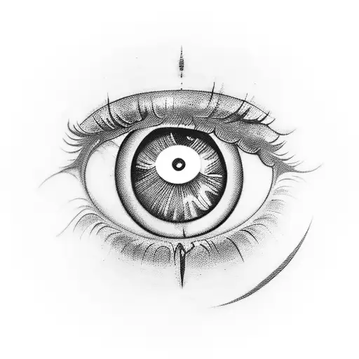 Eye Between Two Hands Inside The Black Circle