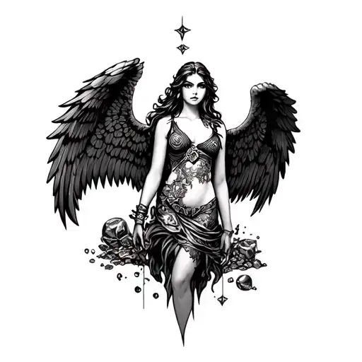 Dark Angel With Tons Of Treasure