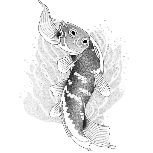 A Majestic Koi Fish Swimming Through A Fiery Sea