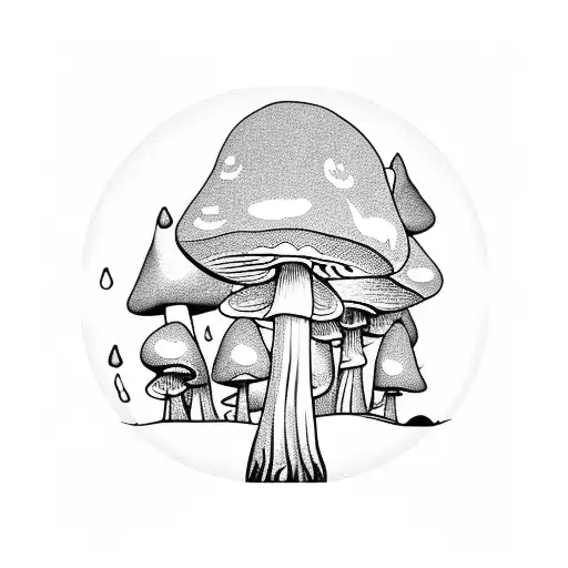 Magical Mushroom Forest With Floating Ghosts