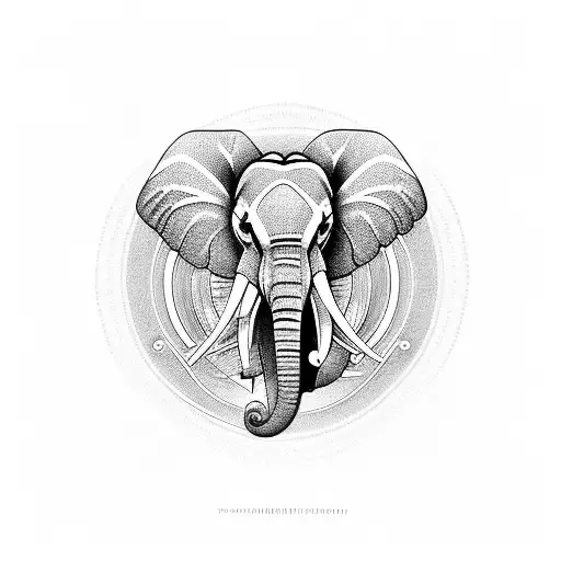 Elephant With Blue Danube Dishes Pattern