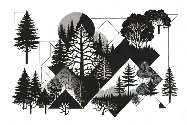 Forest Blackout Symmetrical Geometry Patterns