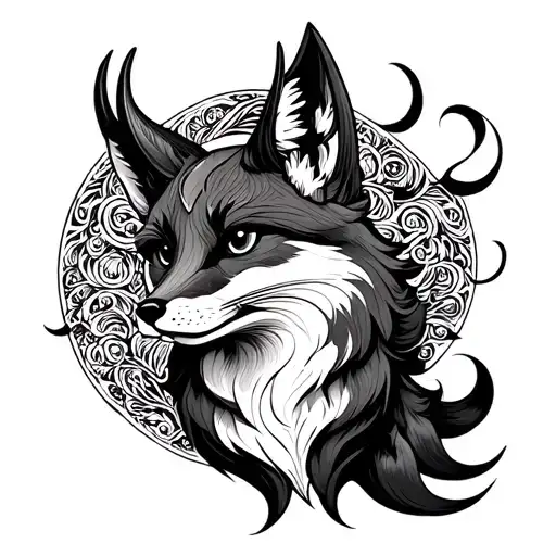 Chinese Wood Fox With Horns