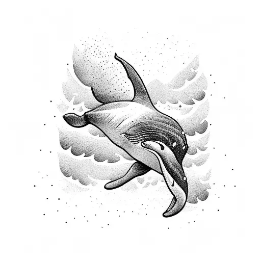 A Majestic Whale Diving Into A Chocolate Ocean