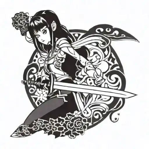 Shinobu Sword From Demon Slayer And Nico Robin Hands