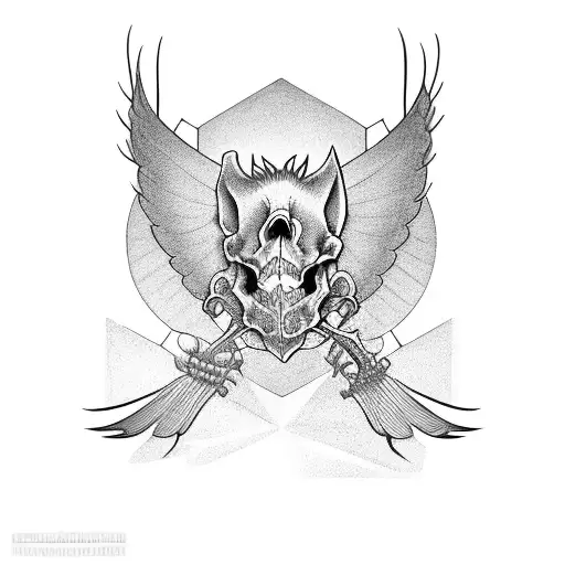 Hog Skeleton Standing Up With Angle Wings