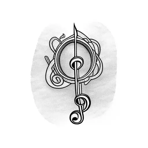 A Musical Note Intertwined With A Book