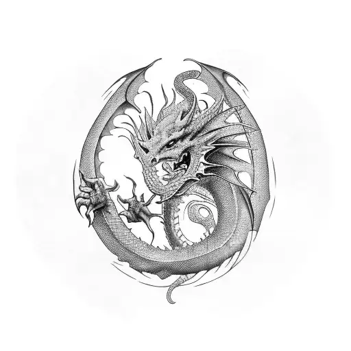 Dragon With Blackout For Arm