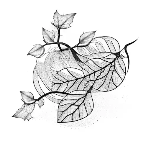 Guitar Strings Intertwined With Autumn Poplar Leaves