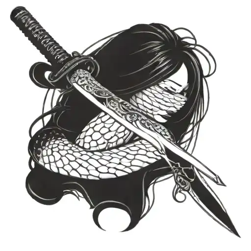 Katana Stabbing A Snake