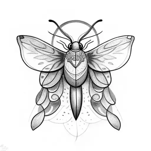 Realistic Moth With A Banner