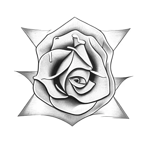 Combine The Crucial Catch Logo With A Blackwork Style Rose