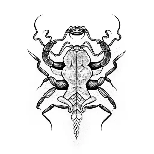 Five Scorpions Fighting A Big Snake