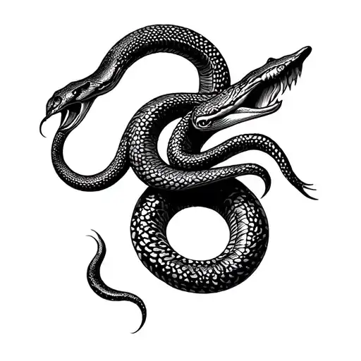 Snake And Dog Abstract Design