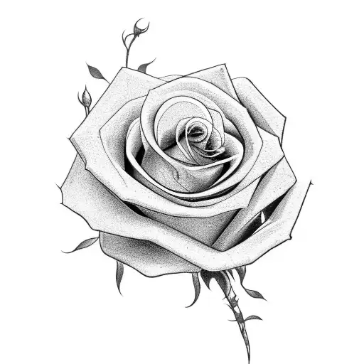 A Long-stemmed Rose Twisting Around A Heart