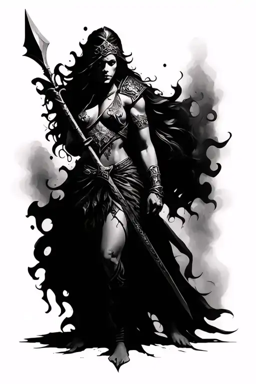 Ares As A Women With Spear