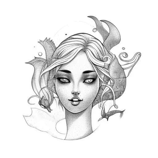 Mermaid Looking Up At A Man Who Is Sitting On A Bench