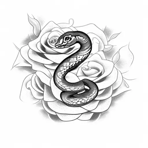 Snake With Roses Round It