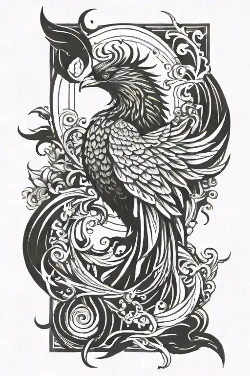 A Phoenix Symbolizes Rebirth And Overcoming Struggles Incorporate Elements That Represent